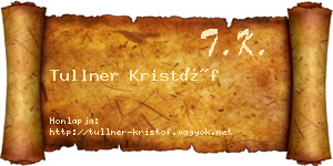 Tullner Kristóf névjegykártya