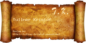 Tullner Kristóf névjegykártya